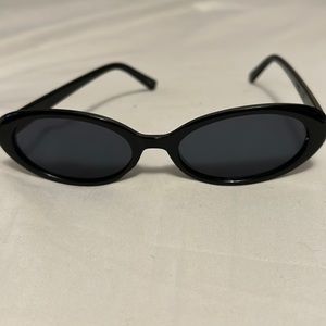 Ladies Black Oval Sunglasses